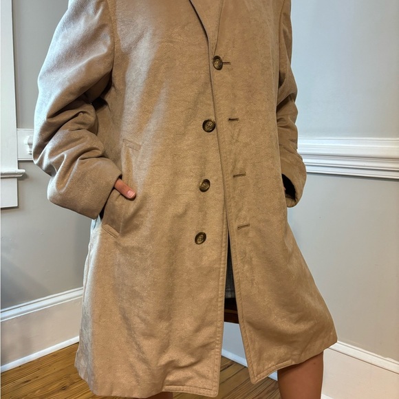 ISO Men - Womens 70’s Vintage Button Down Trench Coat‎ with stripe lining - Picture 4 of 9